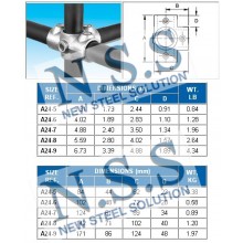 25NB PIPE FITTING-17YY THREE SOCKET CROSS GALVANISED STEEL CLAMP